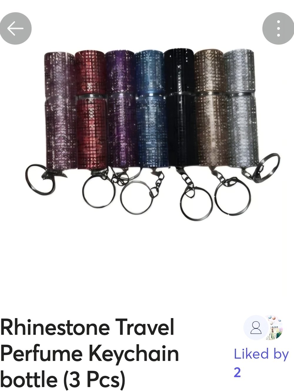 Rhinestone Travel Perfume Atomizer Keychain - Multicolor Set Of 2
